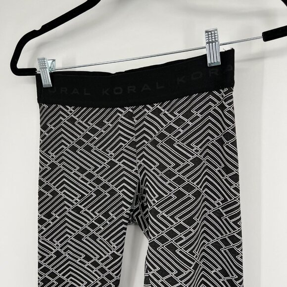 Koral textured pattern black & white leggings Small - Picture 3 of 13